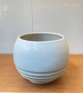 Chậu Sứ Tròn Sọc Ngang Đáy | Màu Trắng