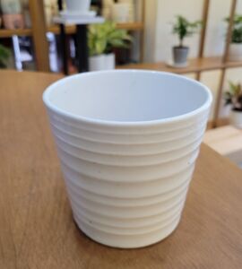 Chậu Sứ Sọc Ngang Cổ Điển | Màu Trắng