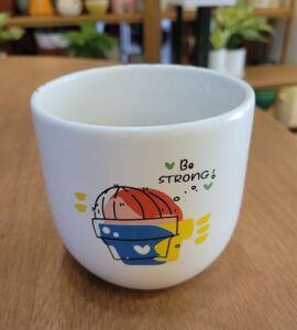 Chậu Sứ Bo Đáy In Hình | Màu Trắng/Hồng